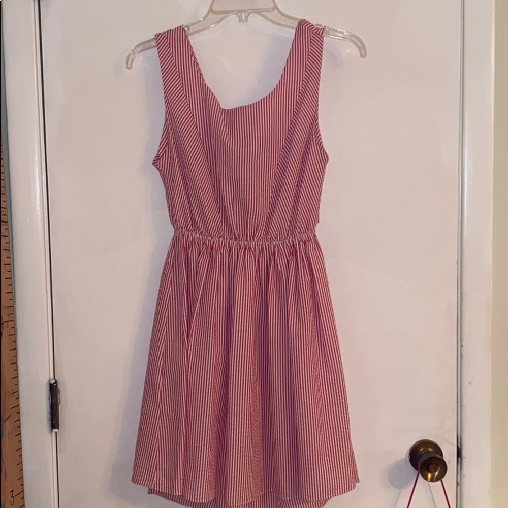 Red Seersucker dress